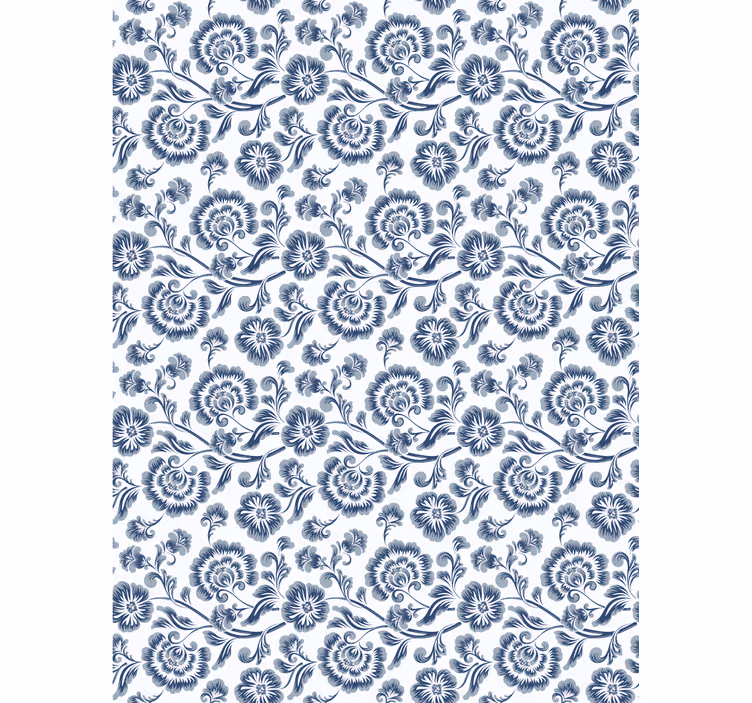 Tenda a rullo fiori tema grigio elegante - TenStickers