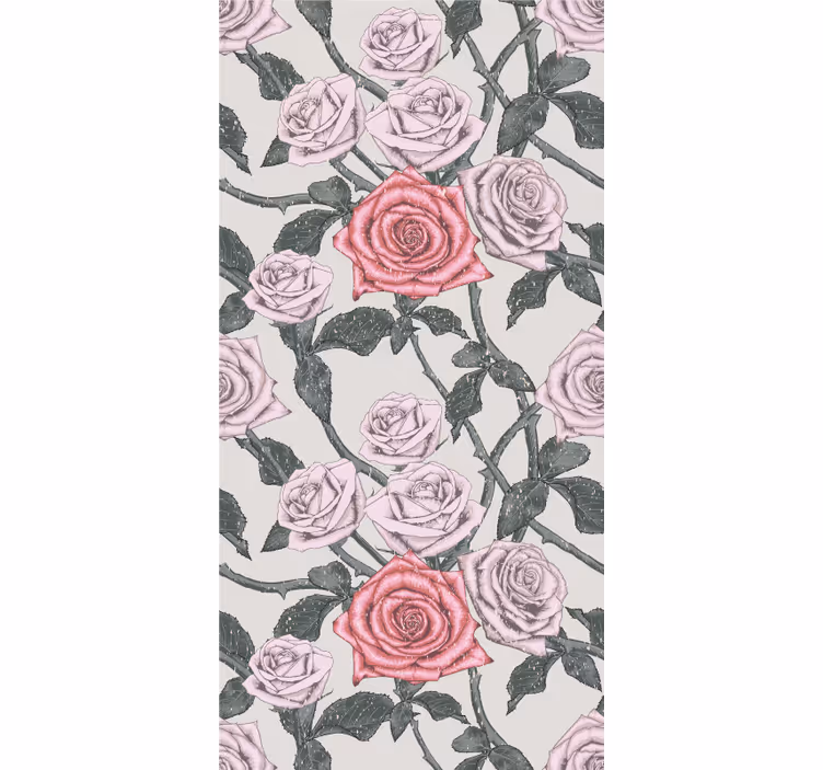 Tenda a rullo fiori e piante elegante composizione di rose - TenStickers