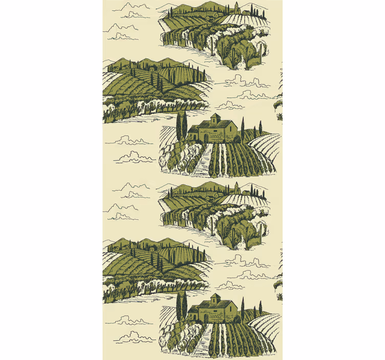 Tenda a rullo piante e fiori vista del paesaggio del vigneto - TenStickers