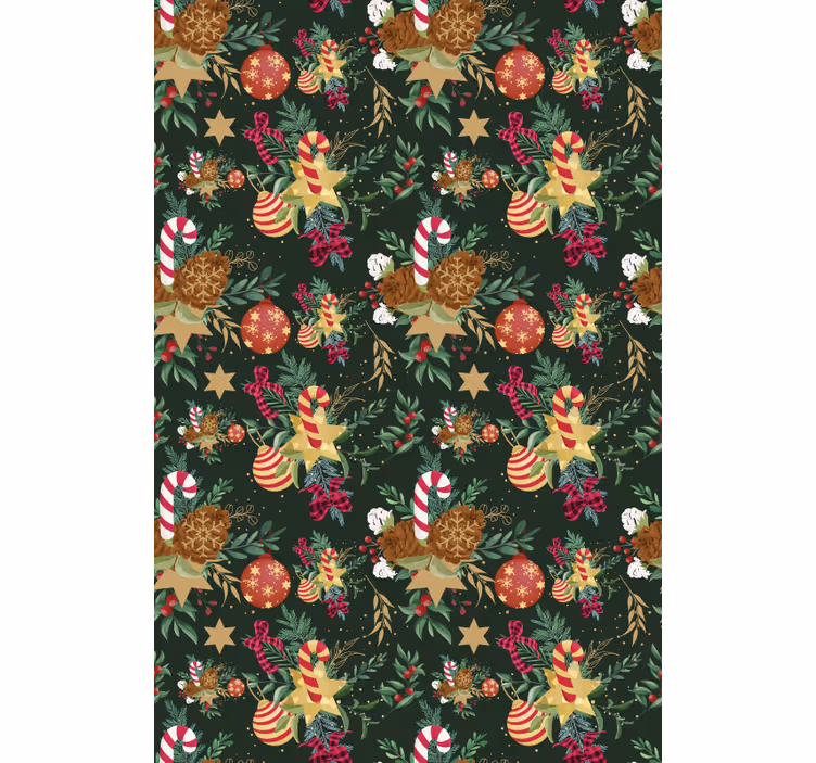Tenda a rullo fiori elementi di caramelle festive - TenStickers