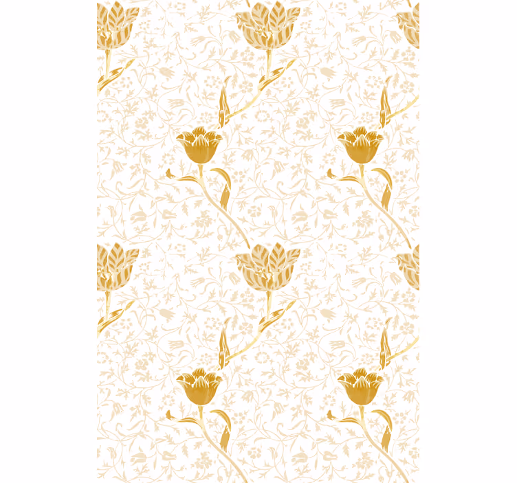 Tenda a rullo con fiori motivo dorato elegante - TenStickers