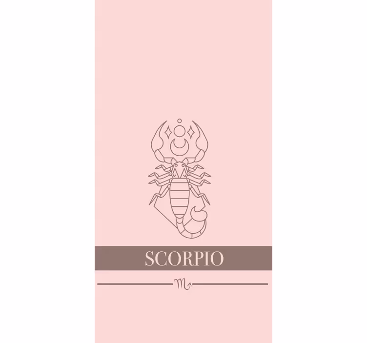 Tenda a rullo design segno zodiacale scorpione rosa - TenStickers