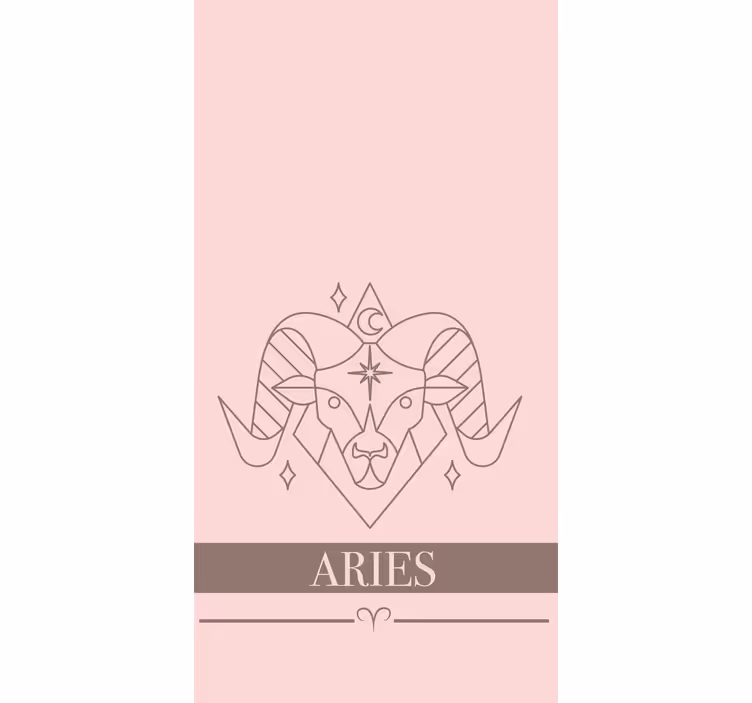 Tenda a rullo design zodiacale ariete rosa - TenStickers