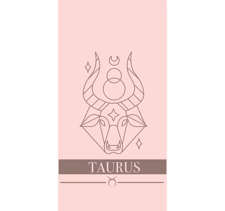 Tenda a rullo design segno zodiacale toro rosa - TenStickers