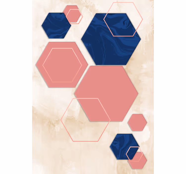 Tenda a rullo moderna motivo esagonale geometrico - TenStickers