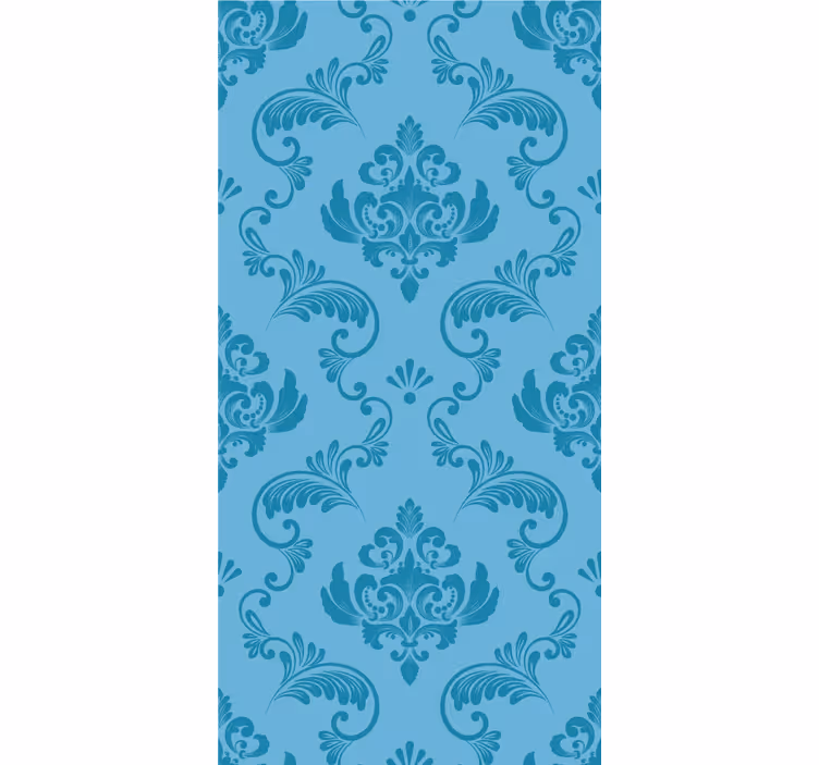Tenda a rullo elegante motivo damascato blu - TenStickers
