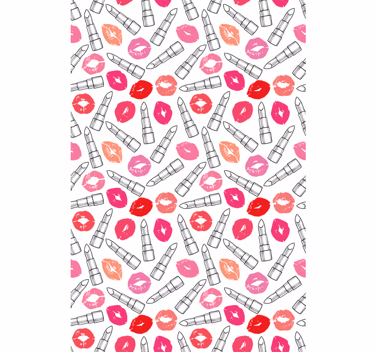 Tenda a rullo divertente modelli di baci e rossetti - TenStickers