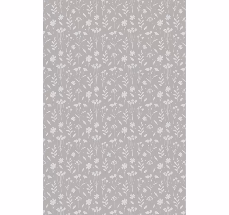 Tenda a rullo fiori e piante fiore grigio delicato - TenStickers