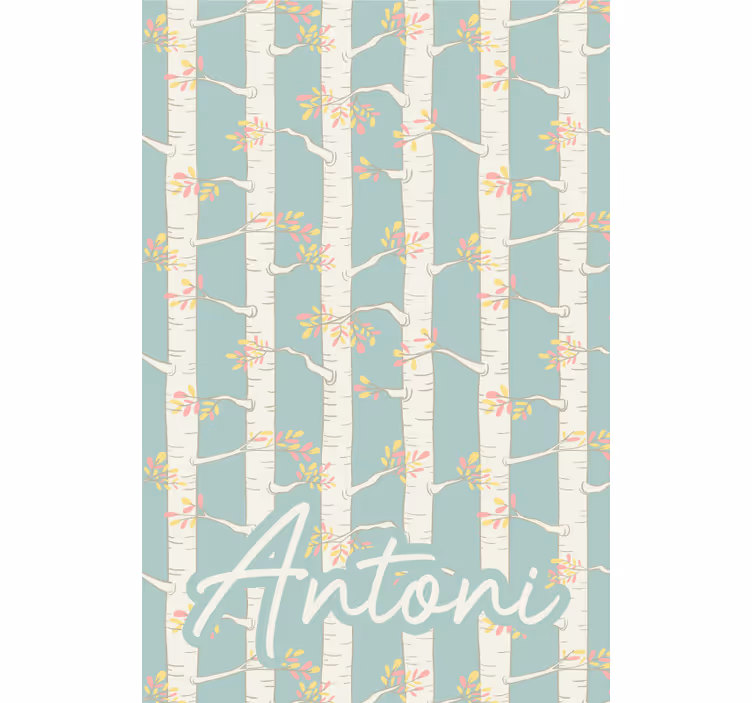 Tenda a rullo alberi betulle con nome - TenStickers