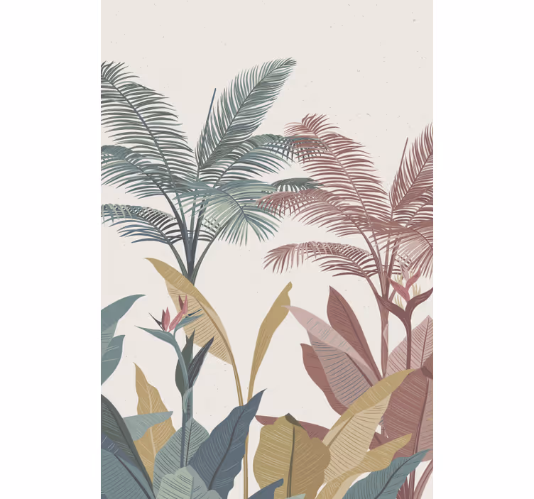 Tenda a rullo sala da pranzo Piante tropicali in terracotta - TenStickers