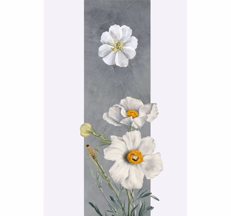 Tenda a rullo fiori e piante bouquet di fiori bianchi - TenStickers