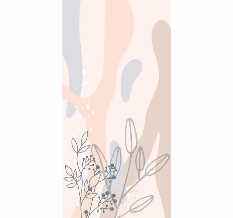 Tenda a rullo fiori e piante elegante silhouette floreale - TenStickers
