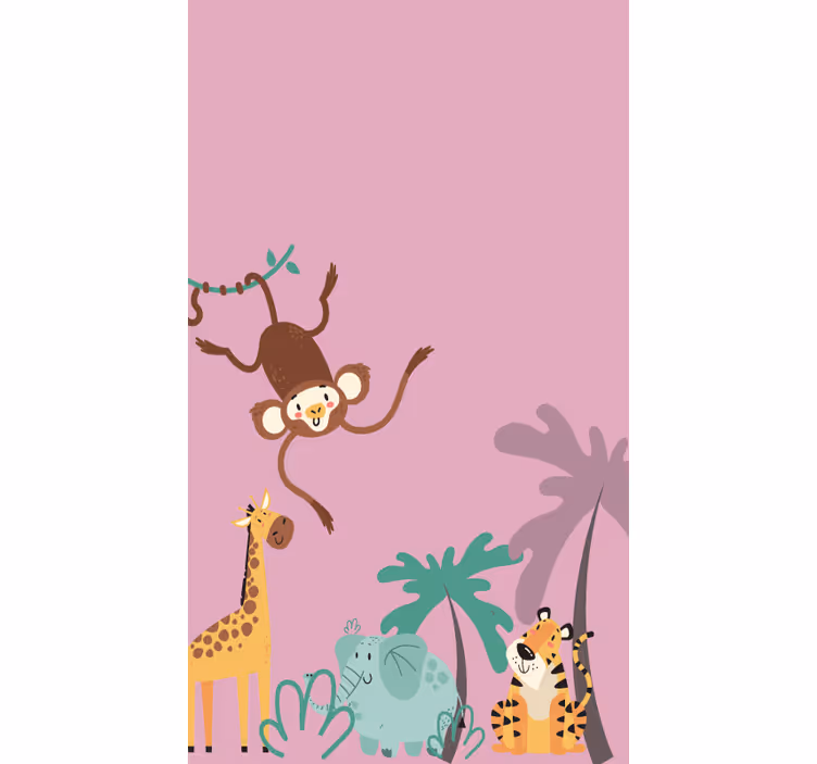 Tenda a rullo con animali della giunga - TenStickers