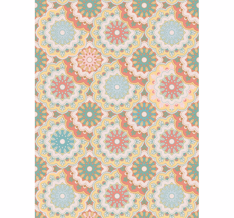 Tenda a rullo fiori motivi floreali intricati - TenStickers
