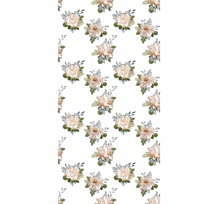 Tenda a rullo fiori delicata disposizione bianca - TenStickers