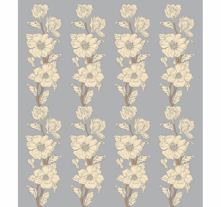 Tenda a rullo fiori motivo verticale elegante - TenStickers