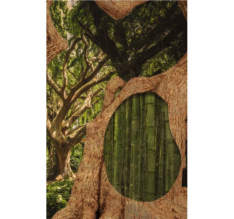 Tenda a rullo alberi scena di foresta di bambù - TenStickers