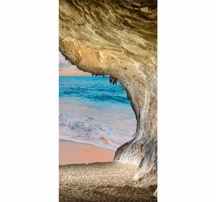 Tenda a rullo vista sulla spiaggia della grotta - TenStickers
