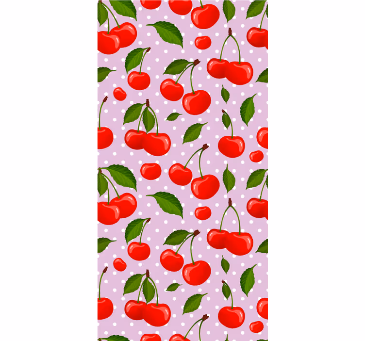 Tenda a rullo sala da pranzo ciliegie e foglie - TenStickers