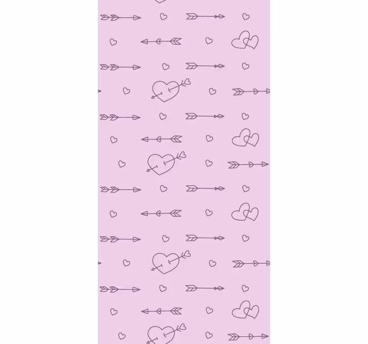 Tenda a rullo romantica cuori e frecce - TenStickers