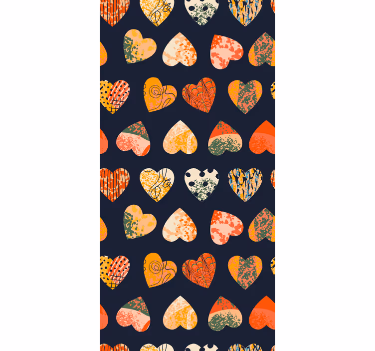Tenda a rullo romantica collezione motivi cuore - TenStickers