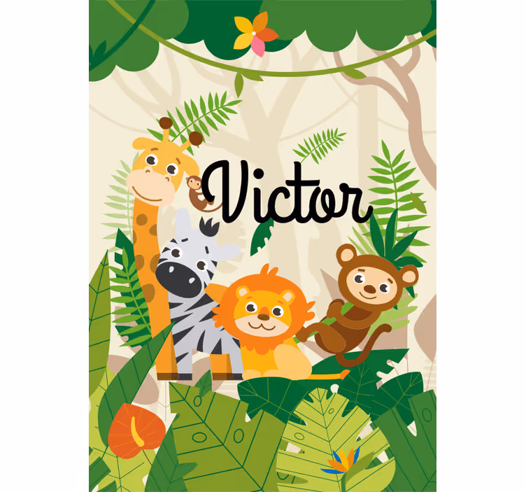 Tende a rullo Bambini gli animali della giungla  - TenStickers