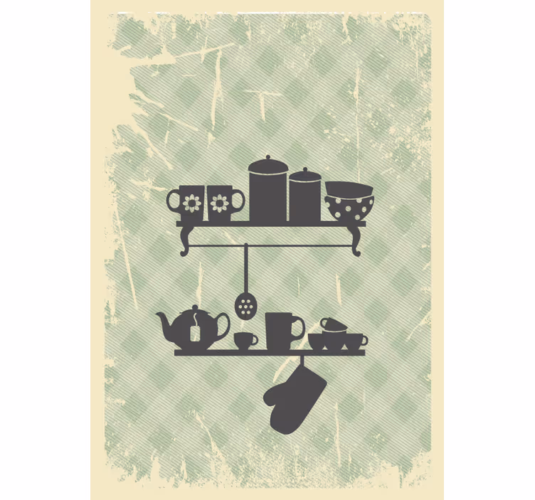 Tenda a rullo cucina moderna mensole - TenStickers