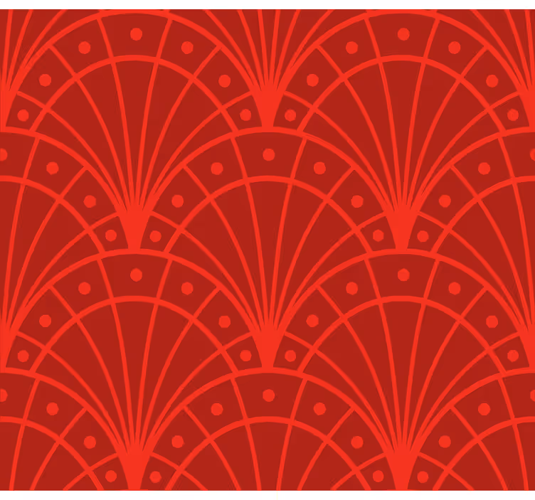 Tenda a rullo soggiorno elegante art deco rosso - TenStickers
