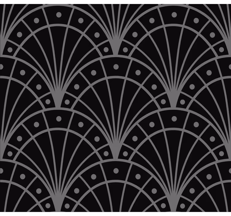 Tenda a rullo soggiorno elegante art deco nero - TenStickers