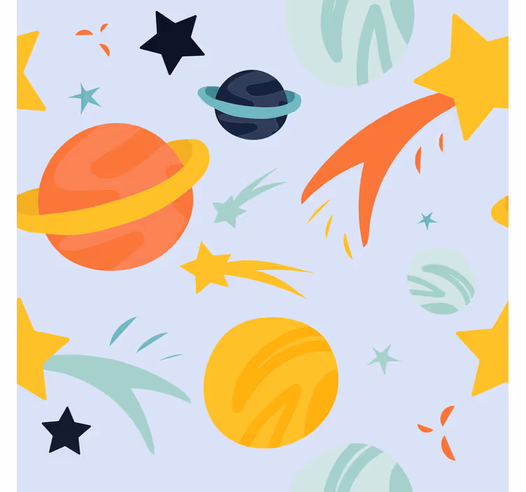 Tenda a rullo divertente modello di pianeti - TenStickers