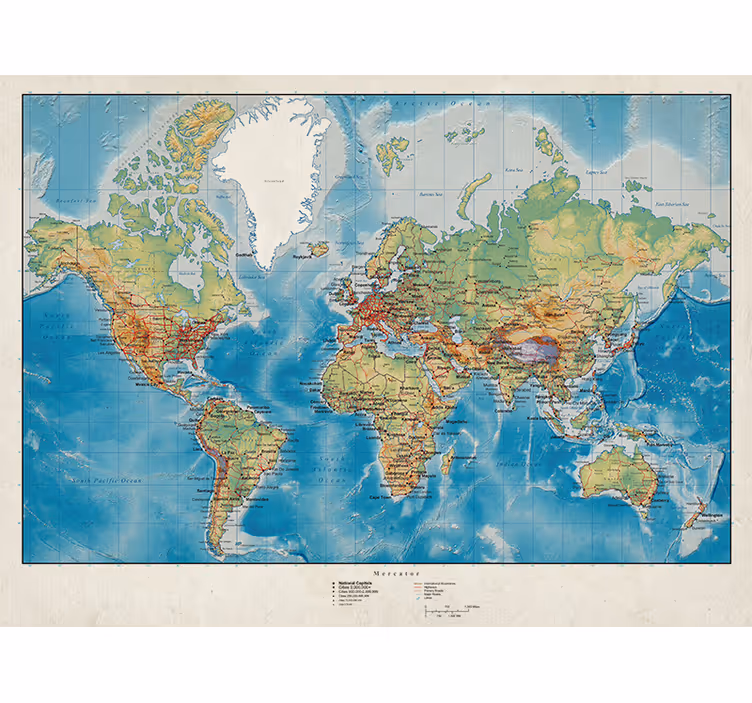 Tende a rullo mappamondo mercatore - TenStickers