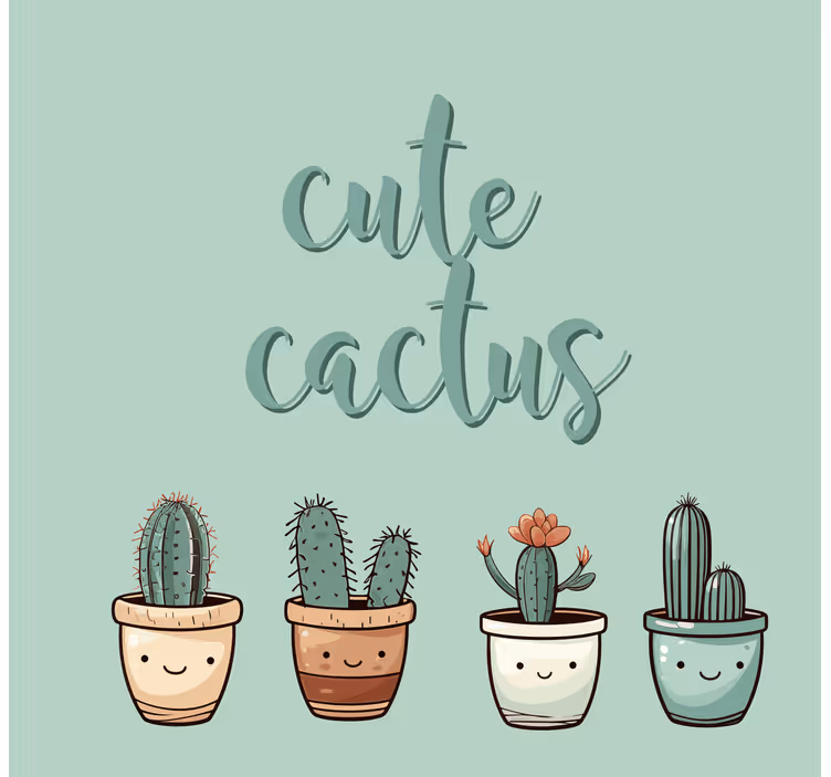 Tende a rullo cucina cactus carino - TenStickers