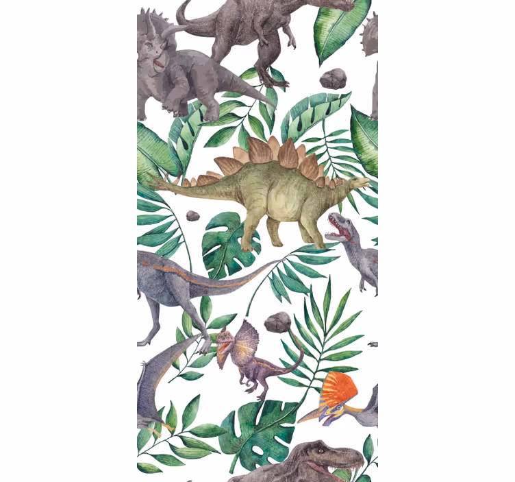 Tenda a rullo dinosauri modello acquerello giurassico - TenStickers