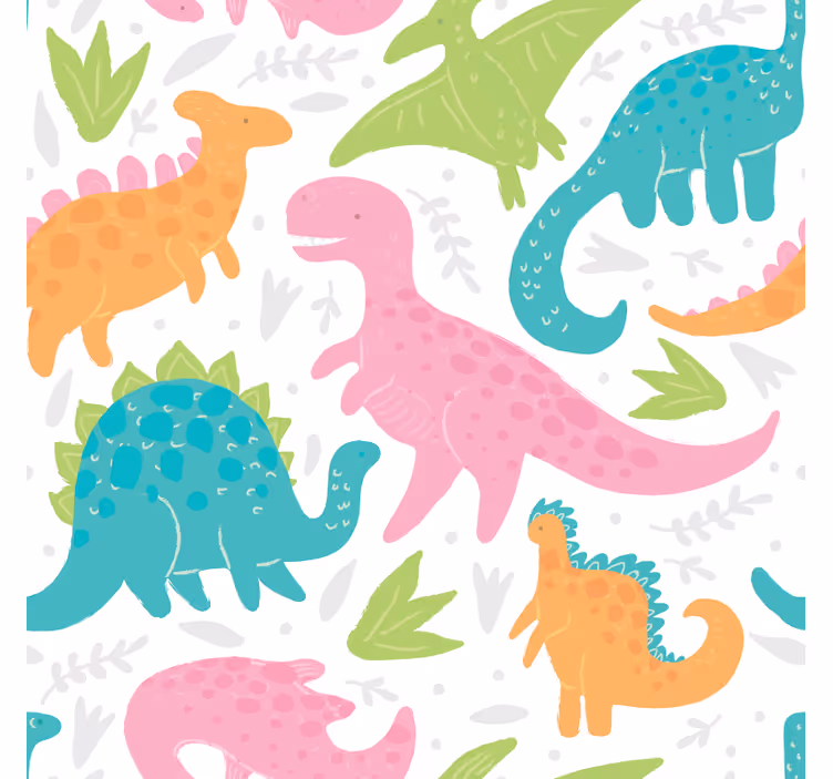 Tenda a rullo dinosauri colori pastello - TenStickers