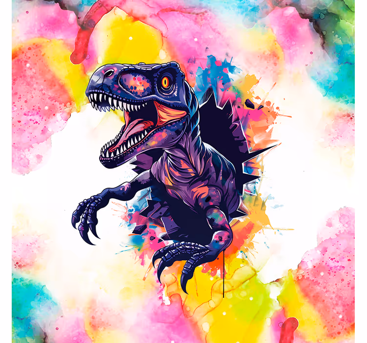 Tenda a rullo dinosauri colori saturi velociraptor - TenStickers