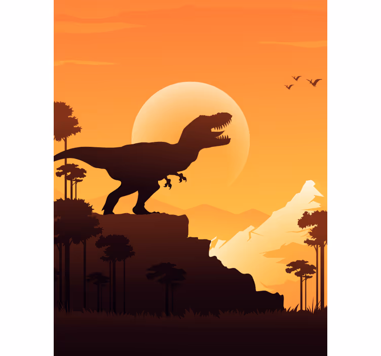 Tenda a rullo dinosauri sagoma del t-rex - TenStickers