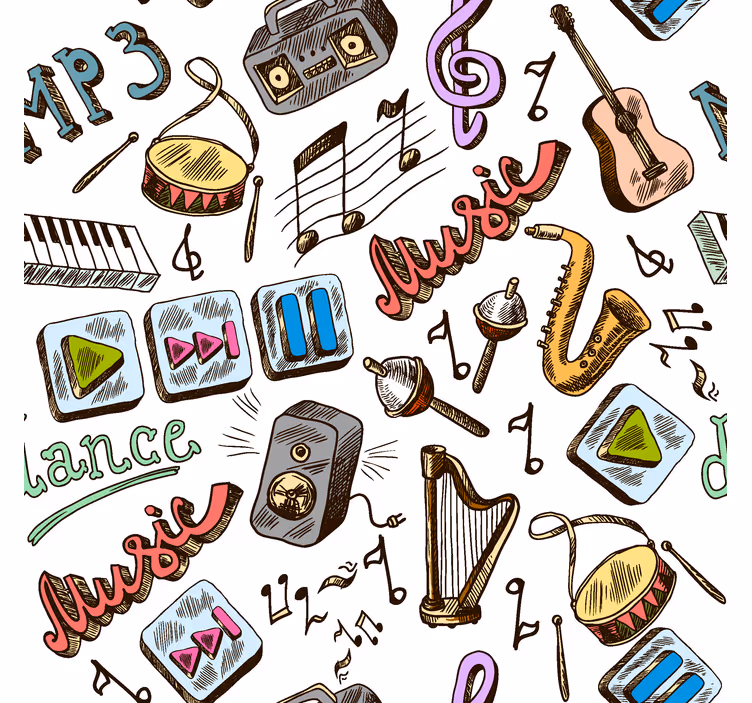 Tenda a rullo divertente modello musicale - TenStickers