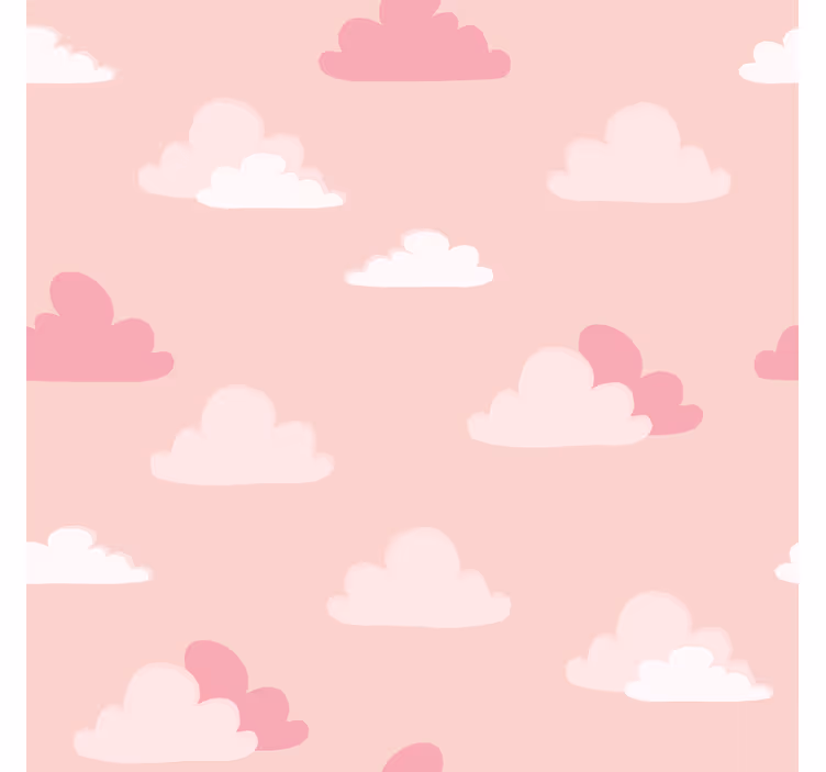 Tenda a rullo nuvole motivo rosa e bianco - TenStickers