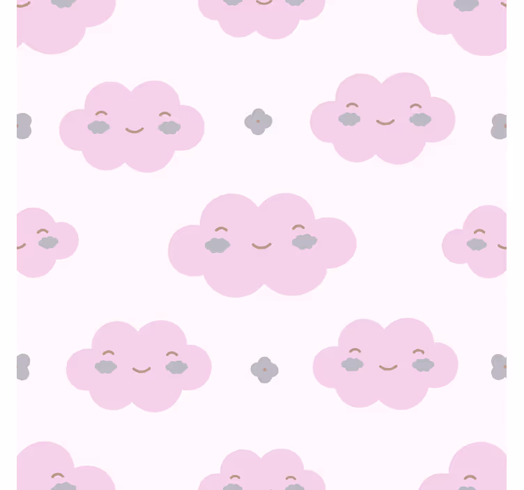 Tenda a rullo nuvole modello per bambini rosa - TenStickers