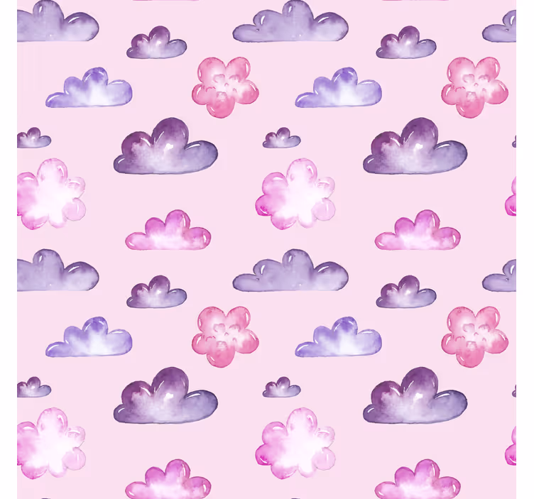 Tenda a rullo nuvole motivo rosa - TenStickers
