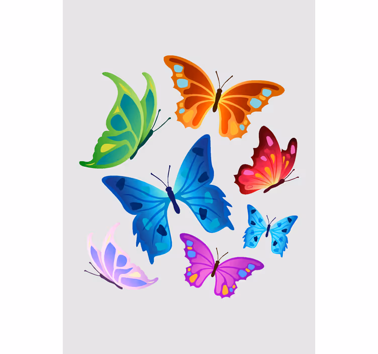 Tenda a rullo farfalle grandi ali colorate - TenStickers