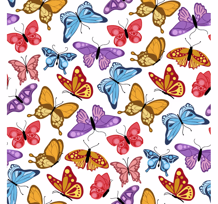 Tenda a rullo farfalle disegno colorato - TenStickers
