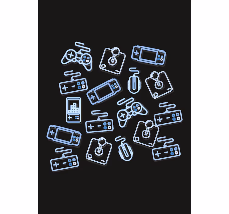 Tenda a rullo gamer controlli blu - TenStickers