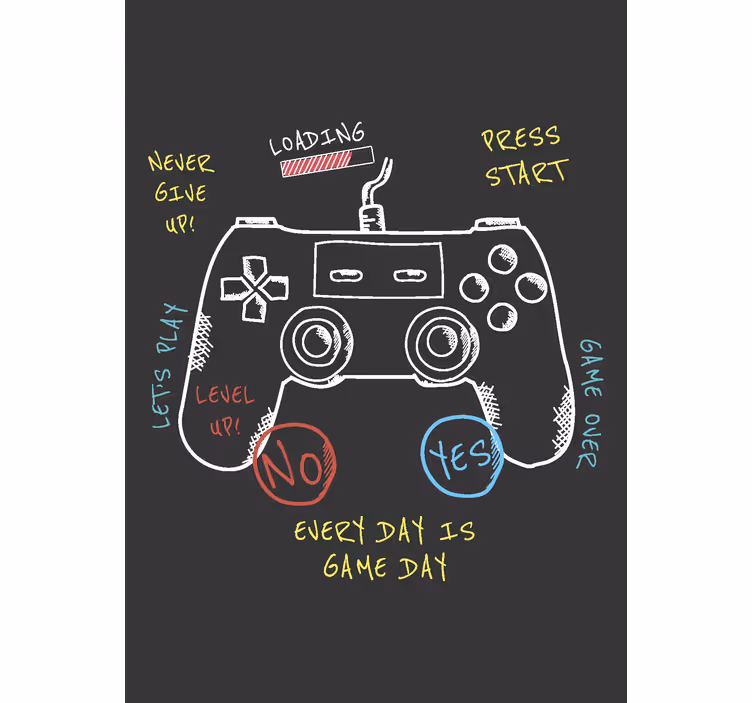 Tenda a rullo gamer spiegazione dei pulsanti di controllo - TenStickers
