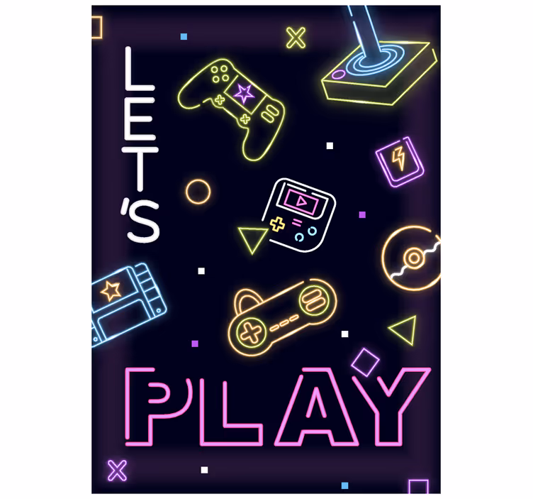 Tenda a rullo gamer controlli al neon - TenStickers