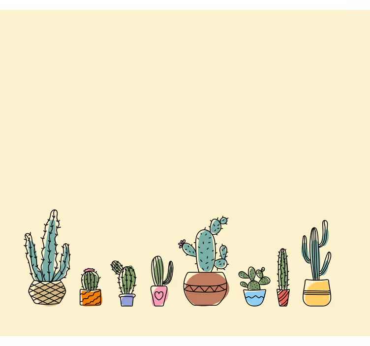 Tenda a rullo cactus stile disegnato - TenStickers