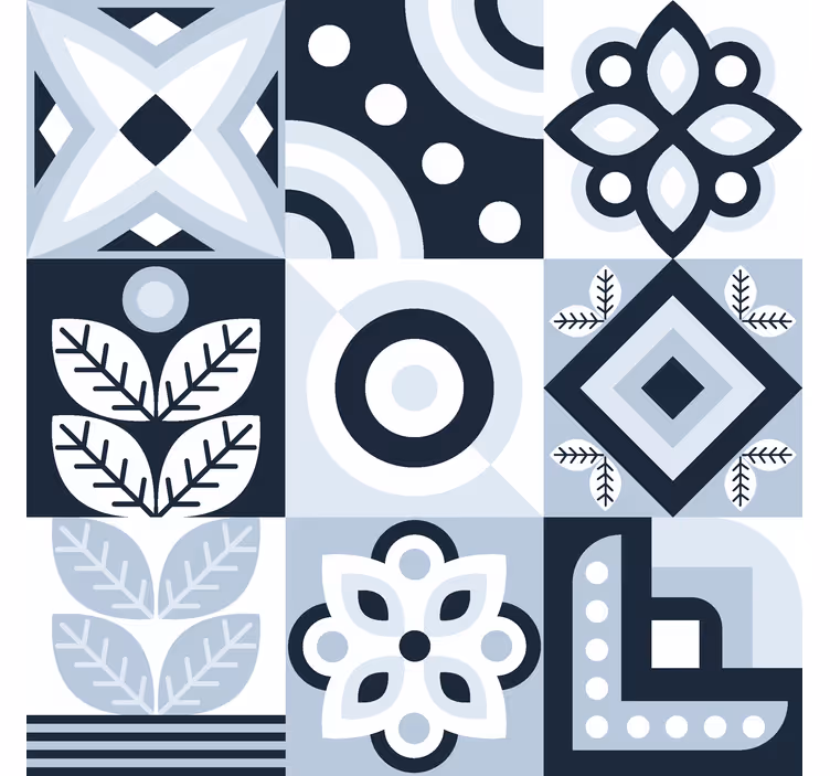 Tenda a rullo stile nordico modello di piastrelle - TenStickers
