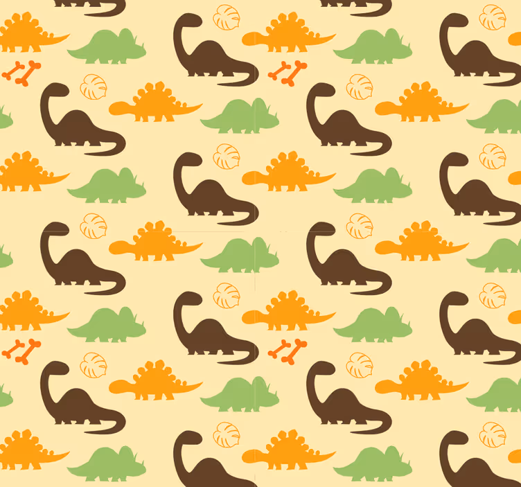 Tenda a rullo dinosauro sfondo beige - TenStickers