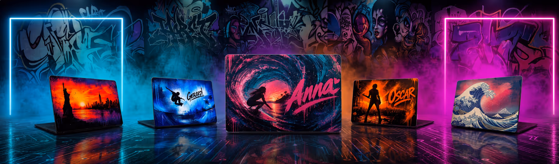 Collezione adesivi per laptop: