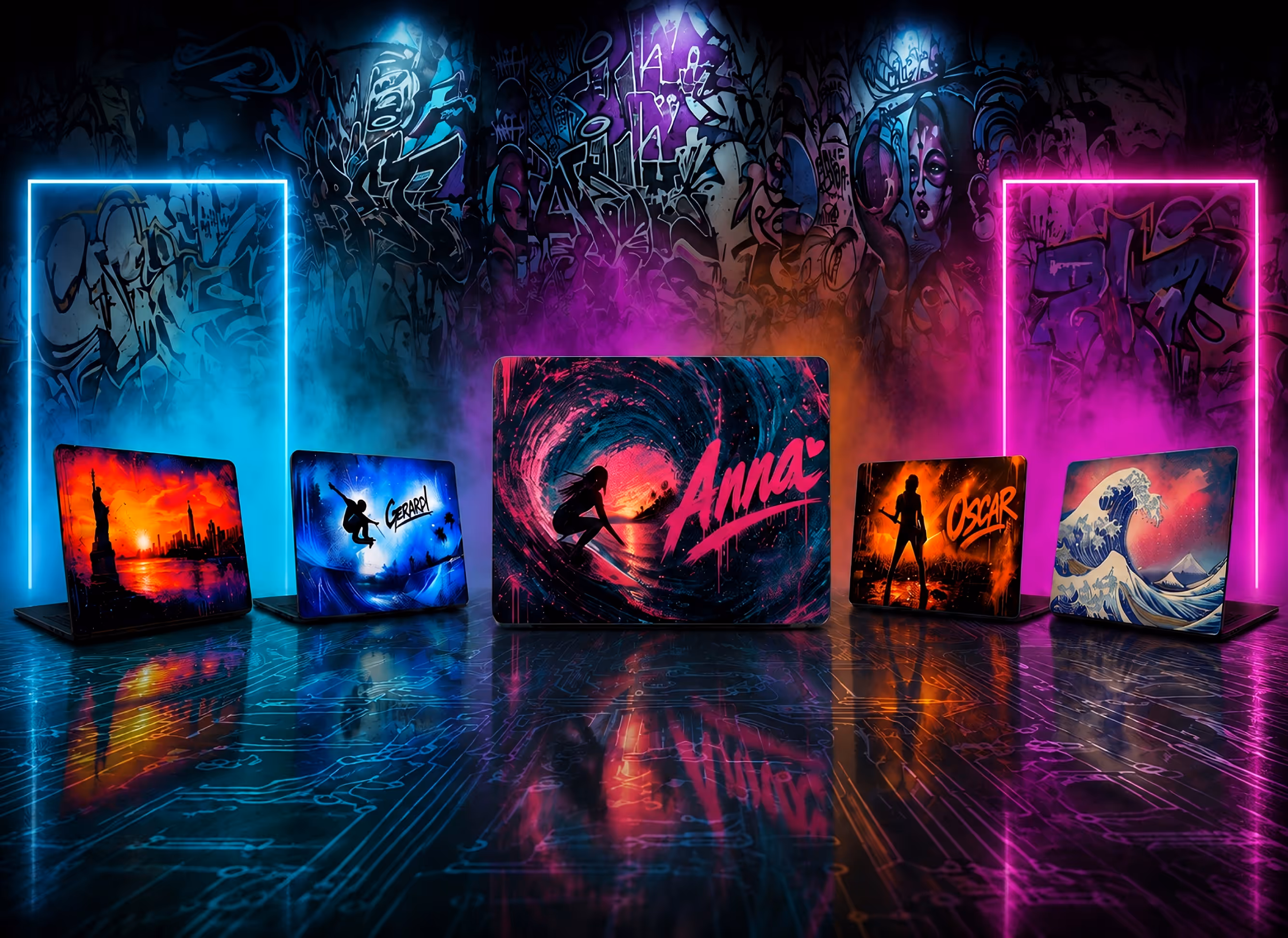 Collezione adesivi per laptop: